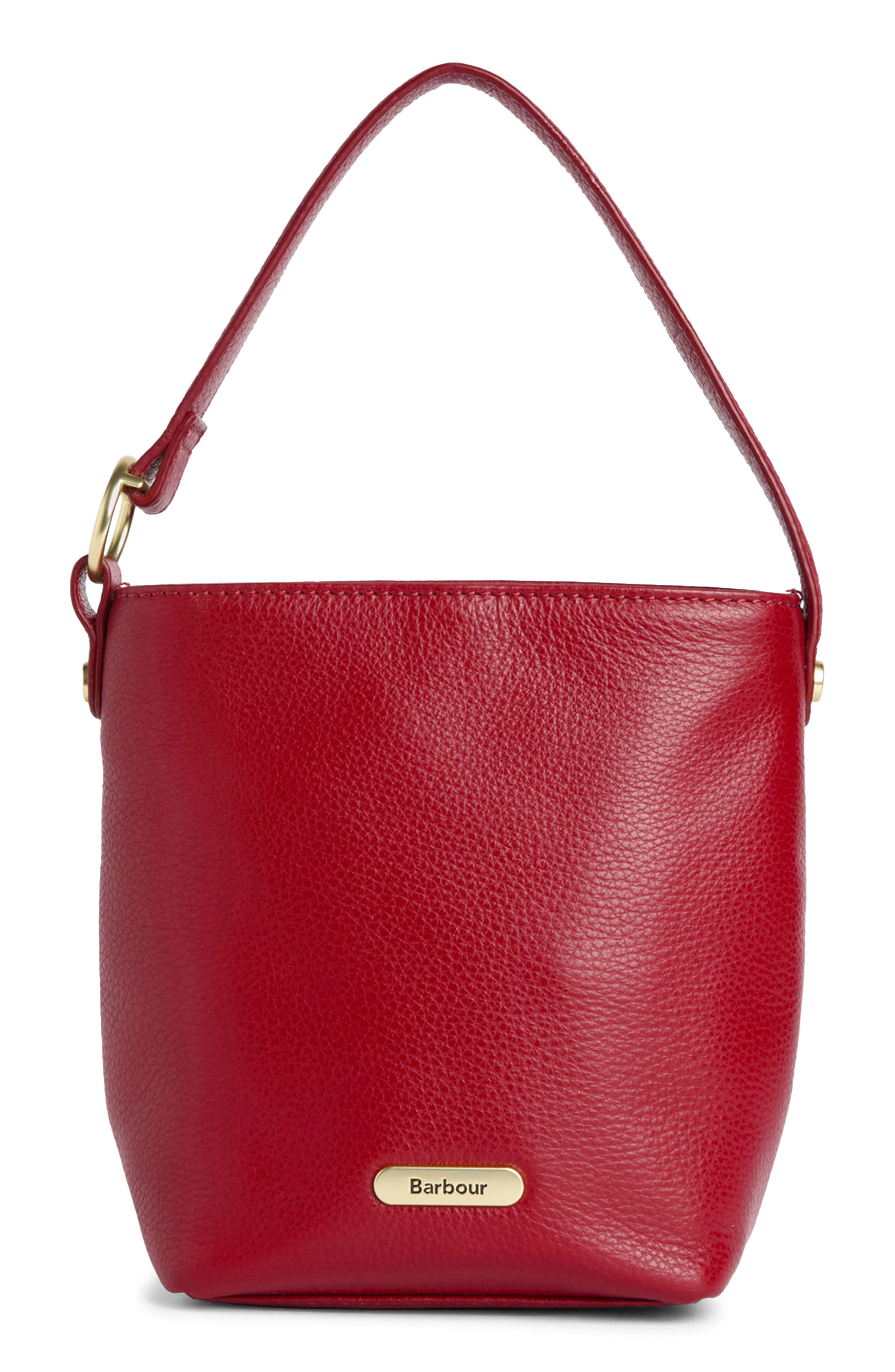 Cedar Mini Leather Bucket Bag, Alternate, color, RED