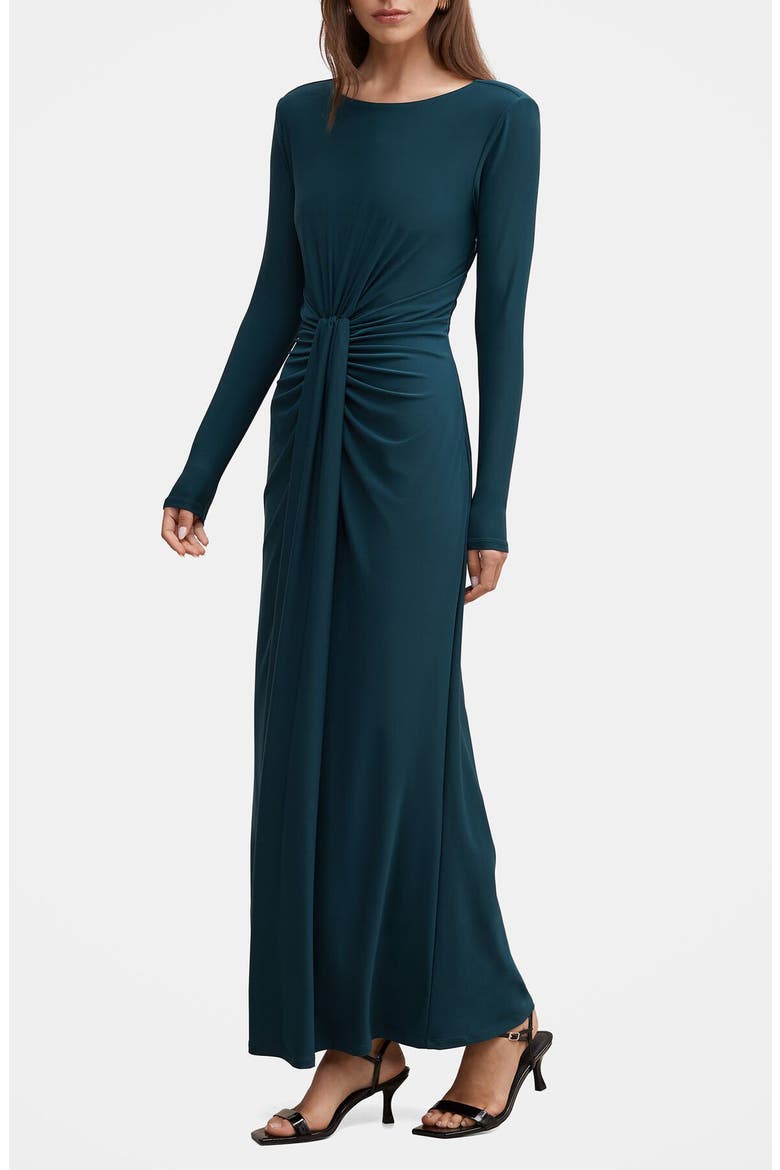 Sevilla Drape Long Sleeve Maxi Dress, Alternate, color, CRYSTAL TEAL