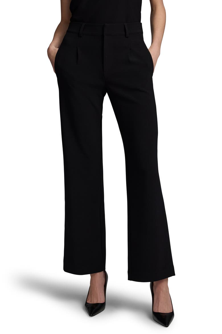 Wide Leg Scuba Knit Pants, Main, color, CAVIAR