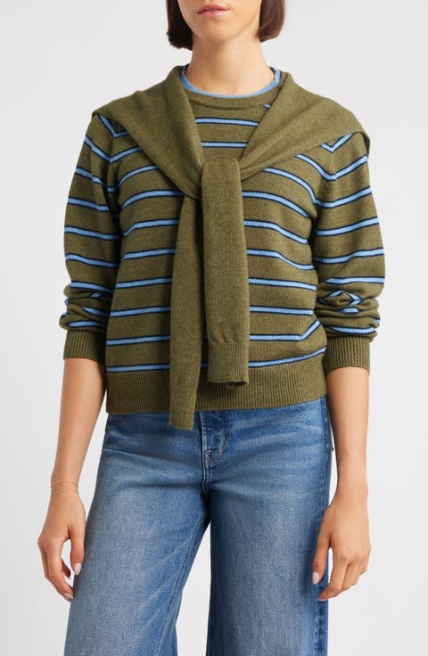 Twofer Tie Sleeve Sweater
