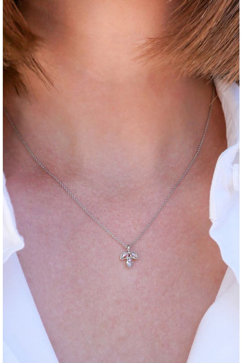 Lilah Diamond Pendant Necklace, Alternate, color, WHITE GOLD