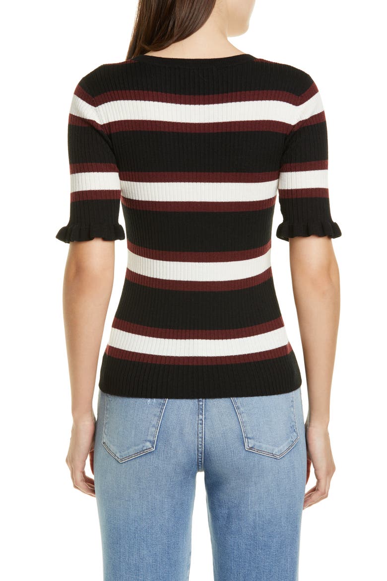 '70s Ruffle Cuff Wool Blend Sweater (Nordstrom Exclusive), Alternate, color, NOIR MULTI