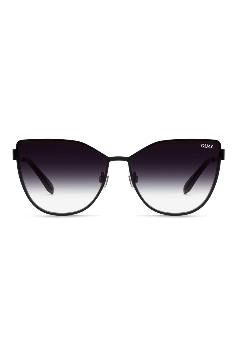 55mm In Pursuit Cat Eye Sunglasses, Main, color, BLK FADE