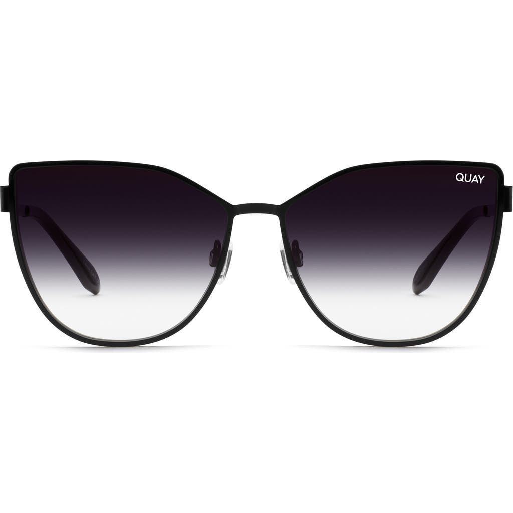 Quay 55mm In Pursuit Cat Eye Sunglasses In Black