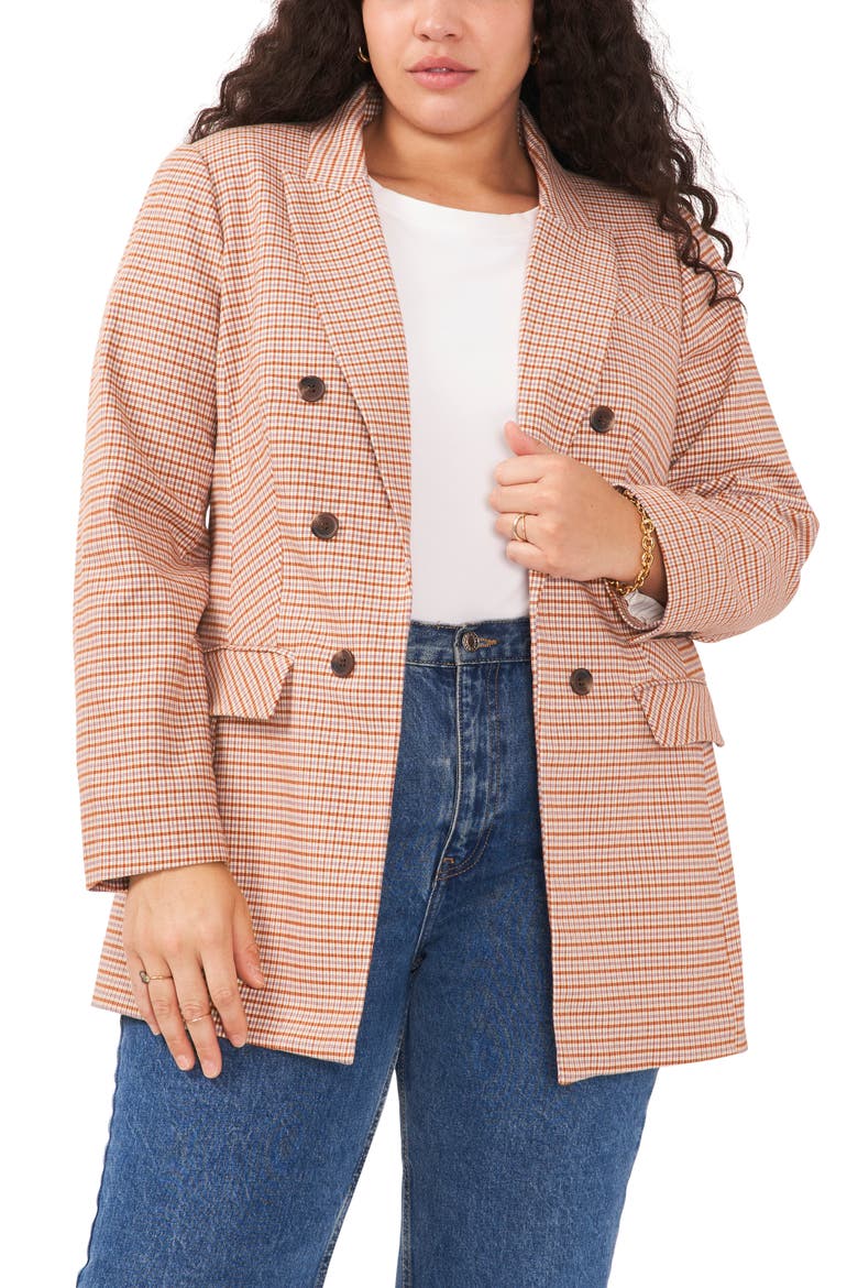 Long Double Breasted Blazer, Main, color, ORANGE GINGER