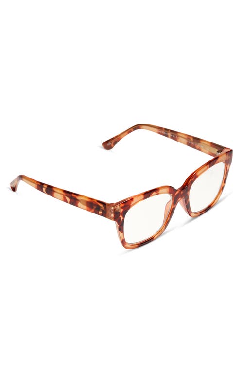 Diff Solstice 50mm Square Blue Light Filtering Glasses In Brown