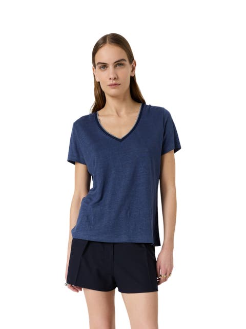 Mirana Linen V-Neck T-Shirt