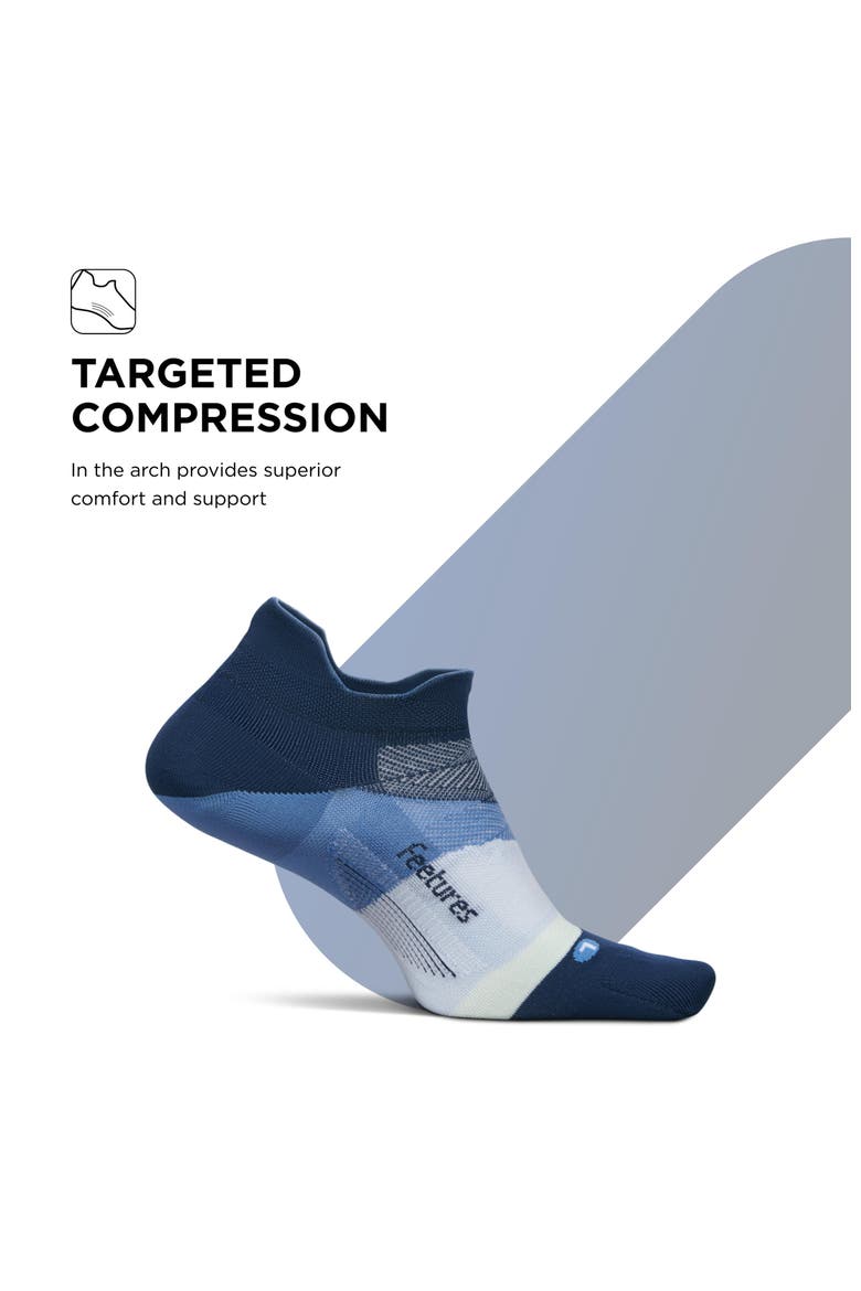 Elite Ultra Light Cushion Ankle Socks  Sport Sock with Targeted Compression, Alternate, color, Blue Wave