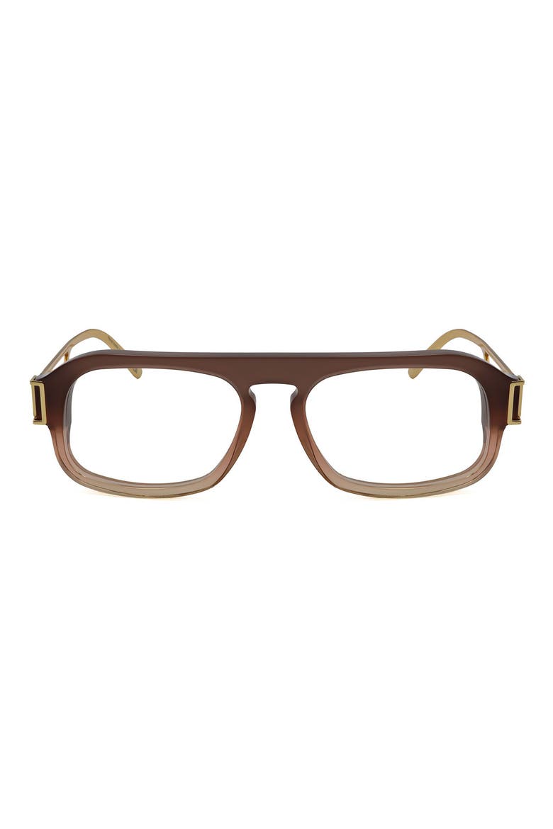 55mm Flat Top Optical Glasses, Main, color, BROWN GRAD