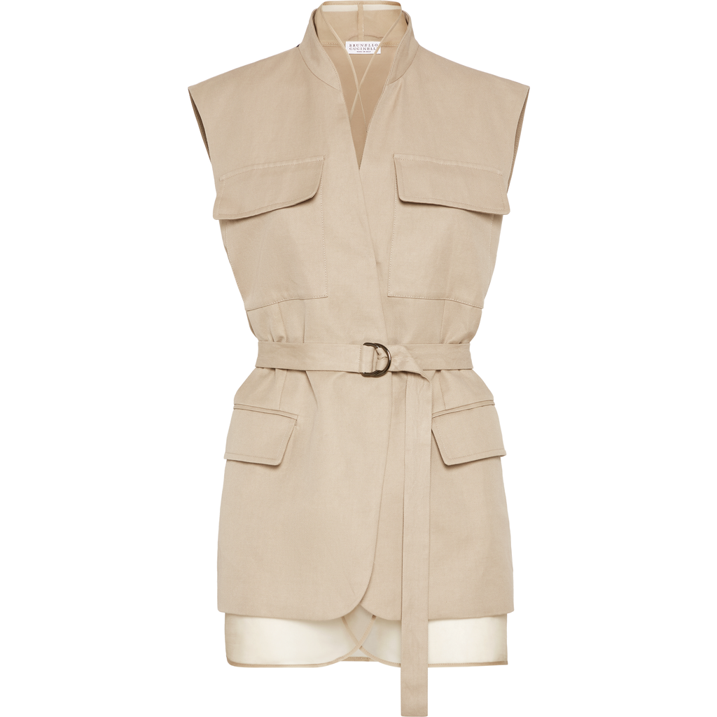 Brunello Cucinelli Gilet In Cool Beige