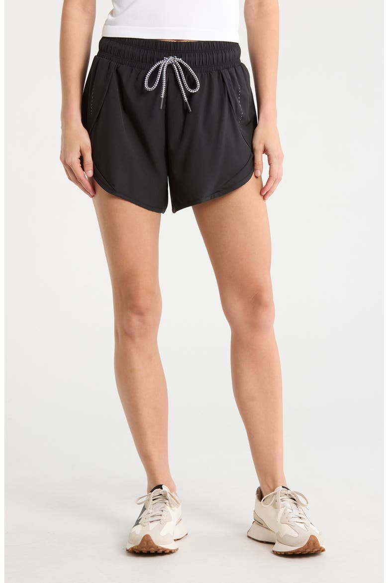 Gabby Woven Shorts, Main, color, BLACK