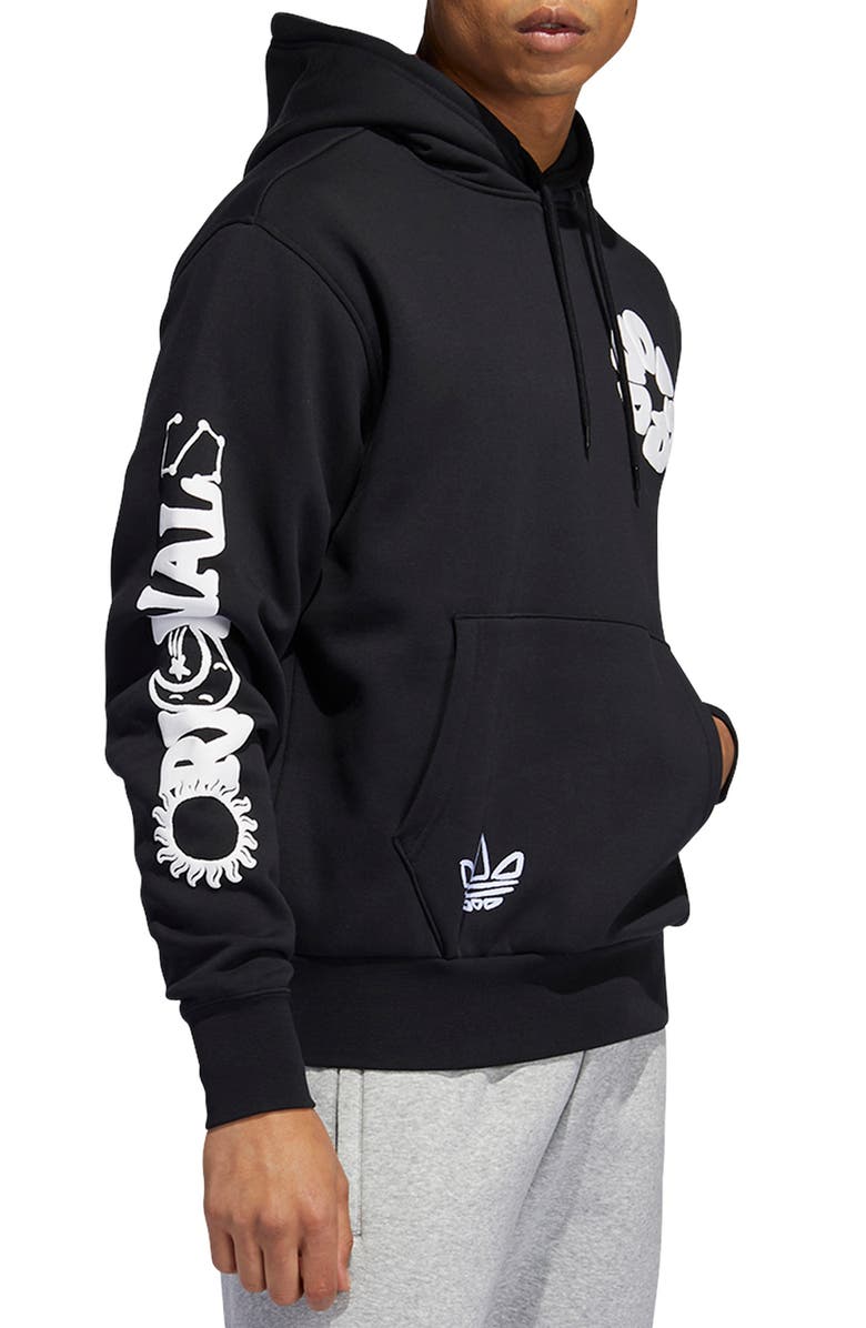 adidas Originals Circle Logo Cotton Graphic Hoodie, Alternate, color,