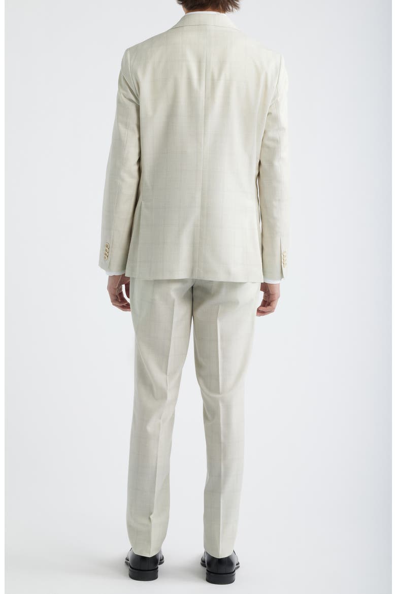 Midland Contemporary Fit Off White Windowpane Check Super 130s Wool Suit, Alternate, color, OFF WHITE