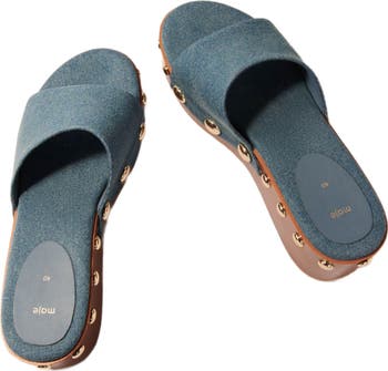 maje Denim studded wedge mules | Nordstrom