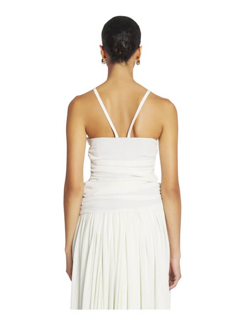 Lanvin Ruffled Tank Top In Silk Georgette In White
