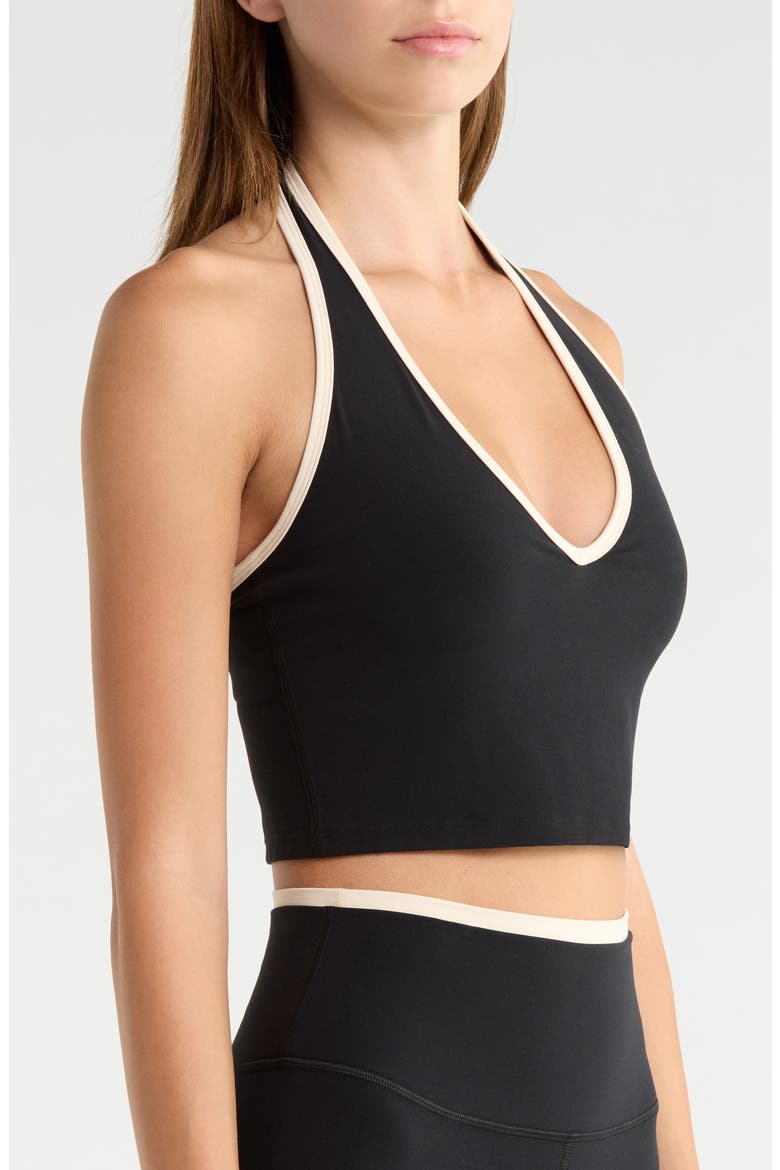 Rory Airweight Halter Bralette, Alternate, color, BLACK/ CREME