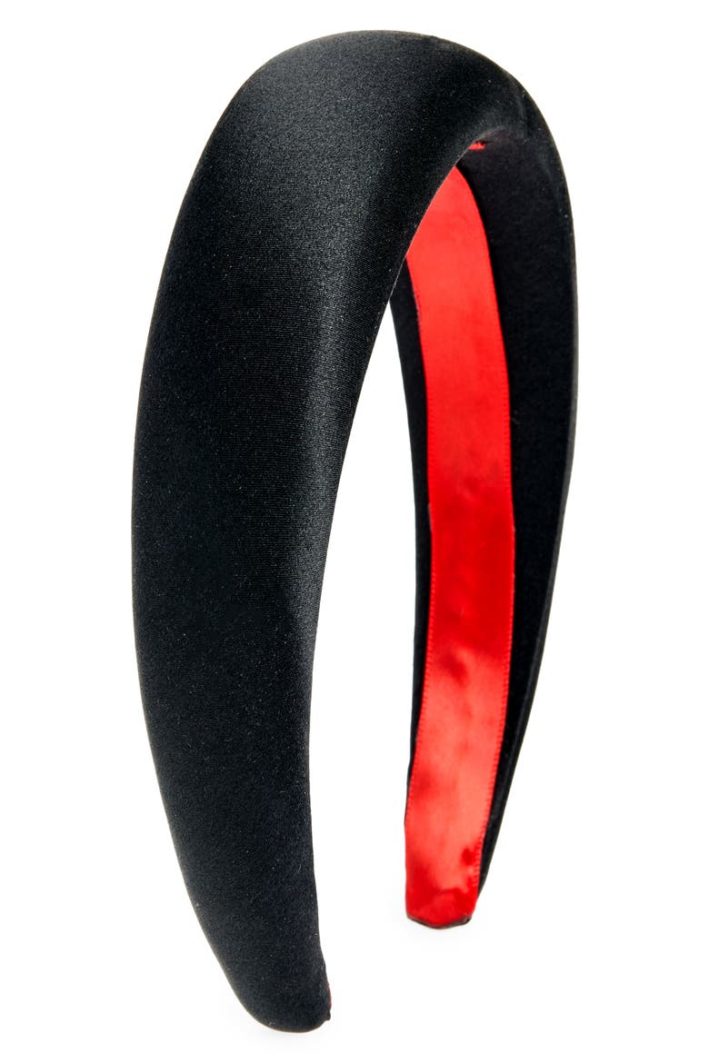 Silk Headband, Main, color, BLACK