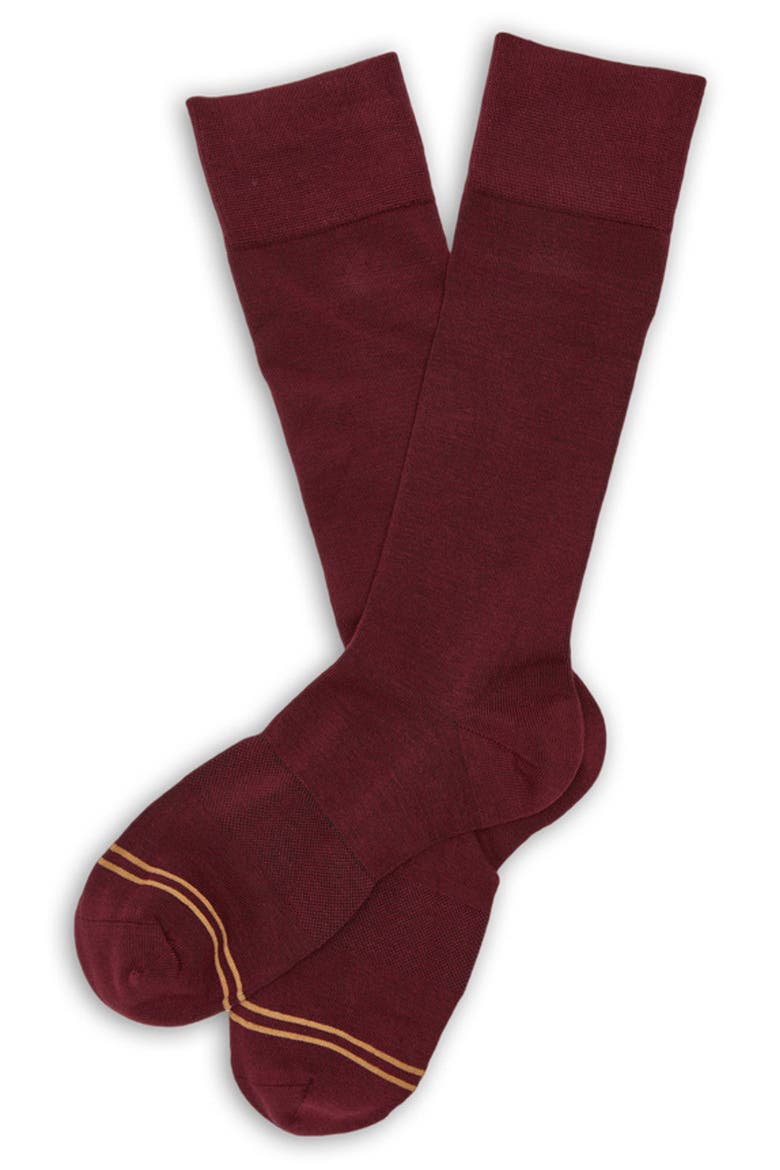 Nelson Mid-Calf Premium Novelty Dress Socks, Alternate, color, MAROON