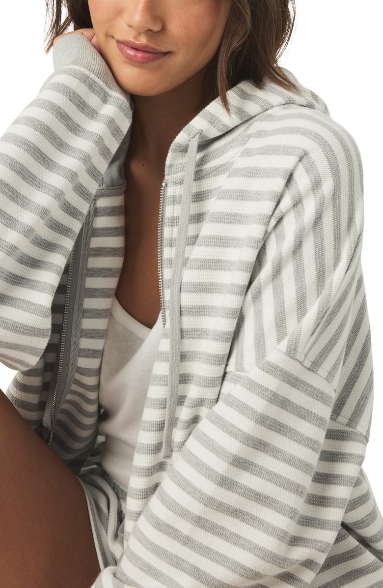 Splendid Stripe Terry Zip Hoodie, Alternate, color, 