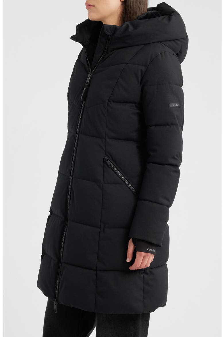 Oxford Long Puffer Coat, Alternate, color, BLACK