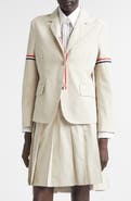 Thom Browne Tricolor Armband Relaxed Fit Cotton Sport Coat