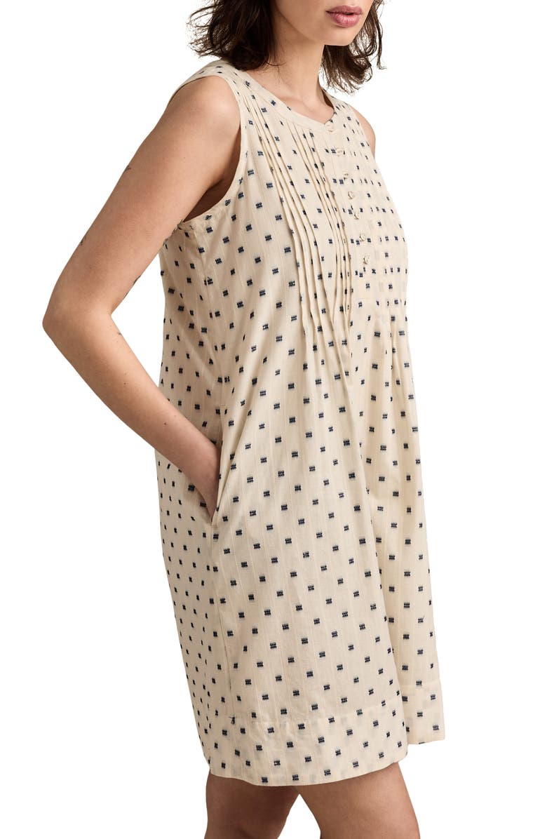 Lucky Brand Textured Pintuck Detail Cotton Blend Shift Minidress, Alternate, color, 