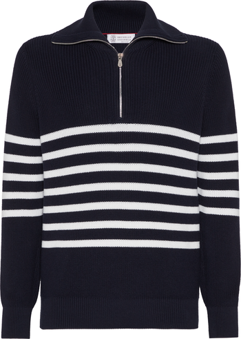 【送料&関税込】Brunello Cucinelli Half English Rib Sweater Half English Rib knit sweater for Man in Khaki | Brunello