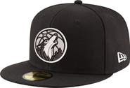 New Era Men's New Era Black/White Minnesota Timberwolves 59FIFTY Fitted Hat