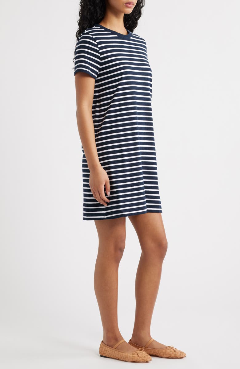 Madewell Stripe T-Shirt Minidress, Alternate, color, Dark Navy White