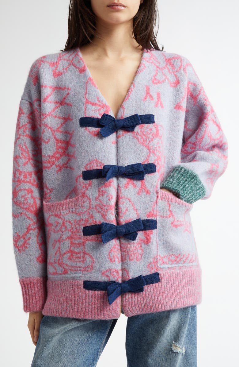 YanYan Fuzzy Laza Alpaca & Wool Blend Cardigan, Main, color, 