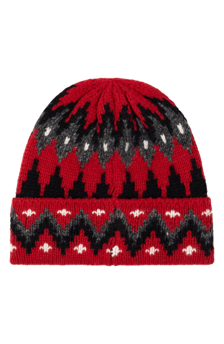 Polo Ralph Lauren Fair Isle Wool Blend Beanie, Alternate, color, Red Multi