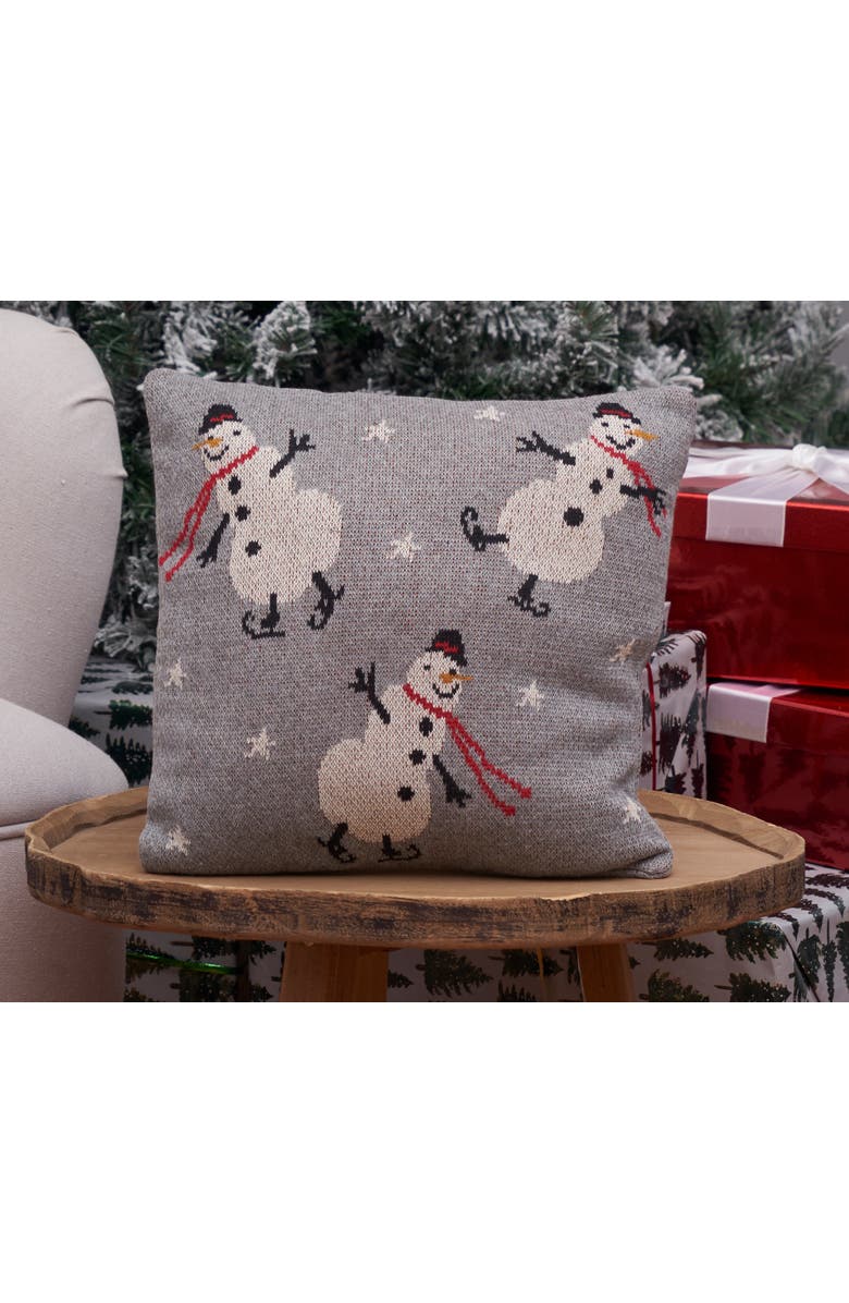 C&F Home Snowman Christmas Throw Pillow, 12" x 12", Alternate, color, Grey