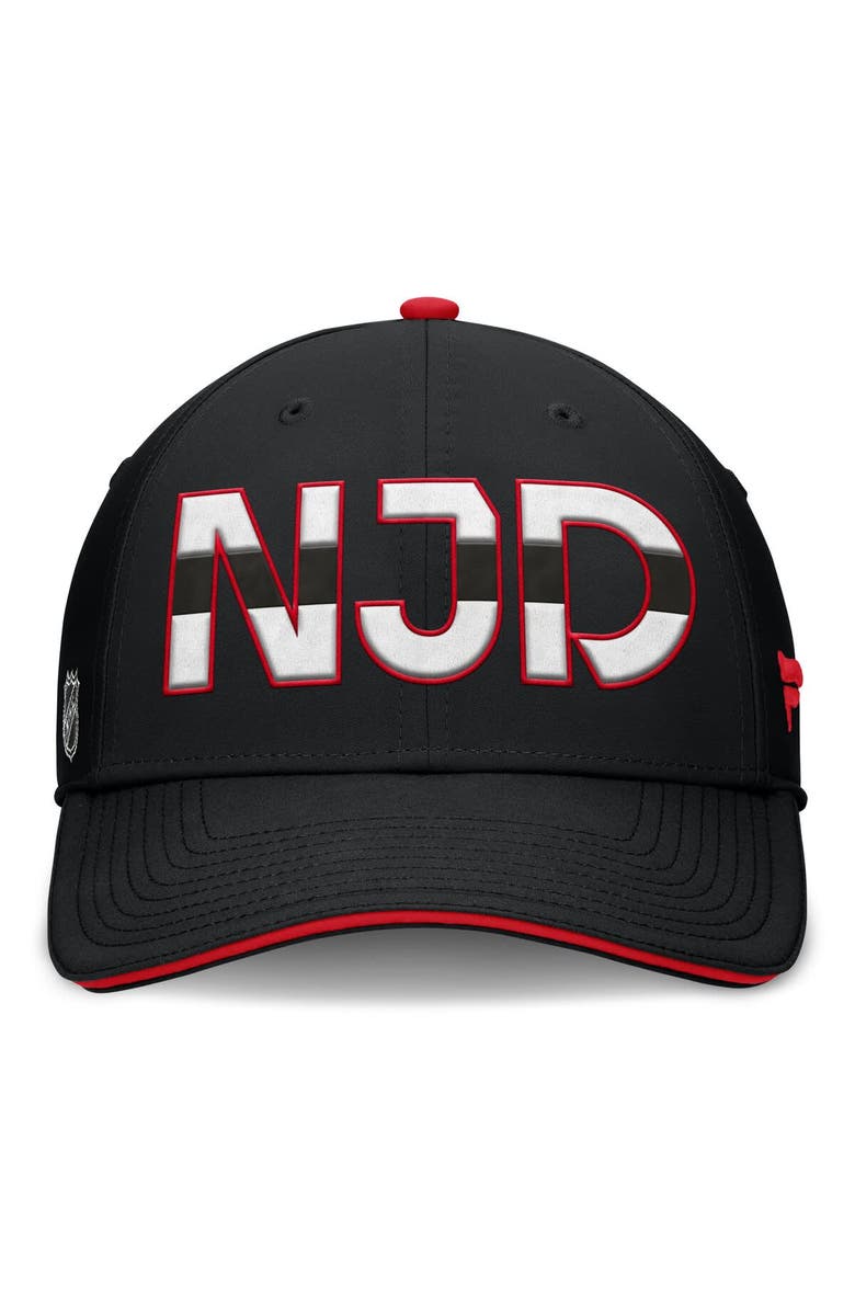 FANATICS Men's Fanatics Black/Red New Jersey Devils Authentic Pro Rink Team Code Flex Hat, Alternate, color, Black