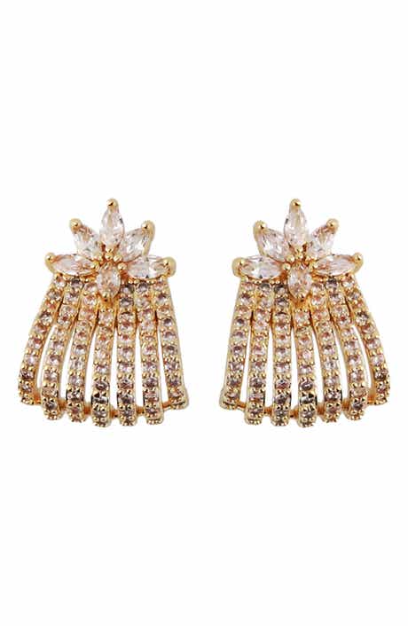 Crystal Flower Top Multirow Earrings