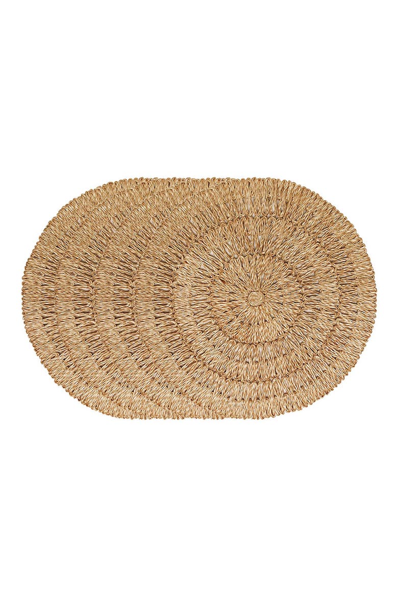Set of 4 Straw Loop Placemats, Main, color, NATURAL