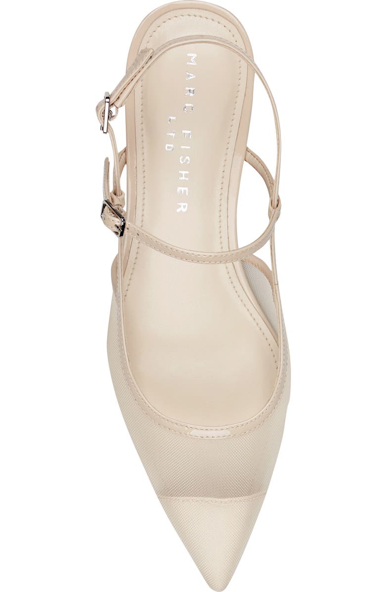 Marc Fisher LTD Ceddy Slingback Pointed Toe Kitten Heel Pump, Alternate, color, Ivory