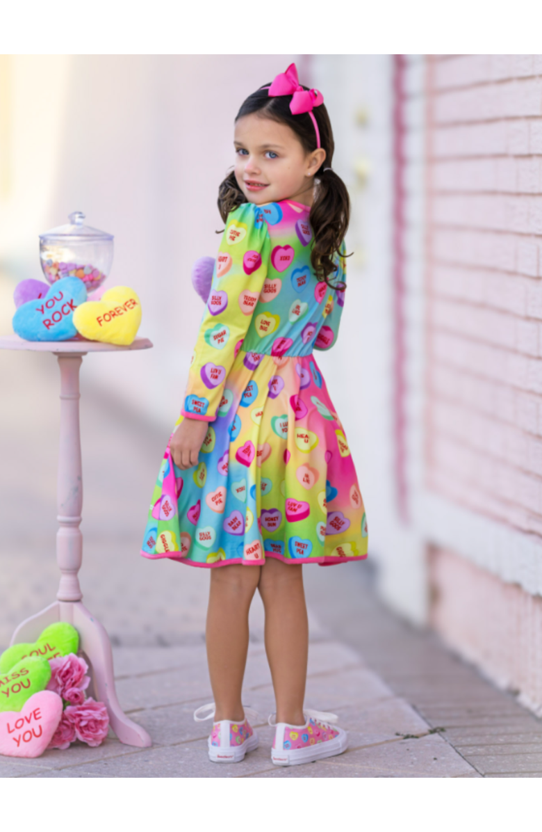 Mia Belle Girls Sweethearts YOU+ME Pastel Darling Dress, Alternate, color, Blue