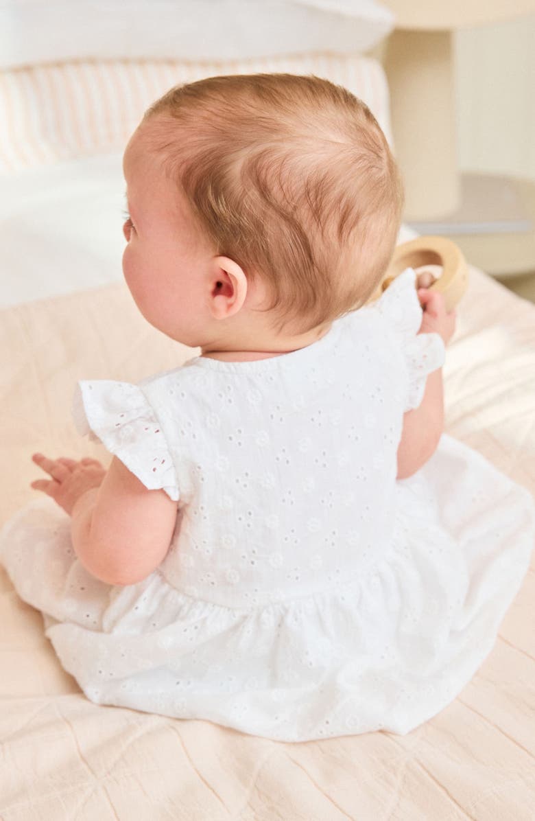 NEXT Cotton Eyelet Dress, Alternate, color, White