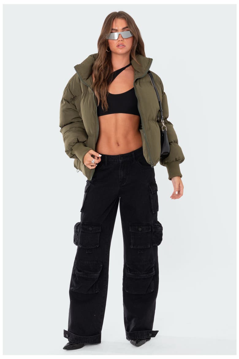Oversize Cargo Jeans, Alternate, color, BLACK