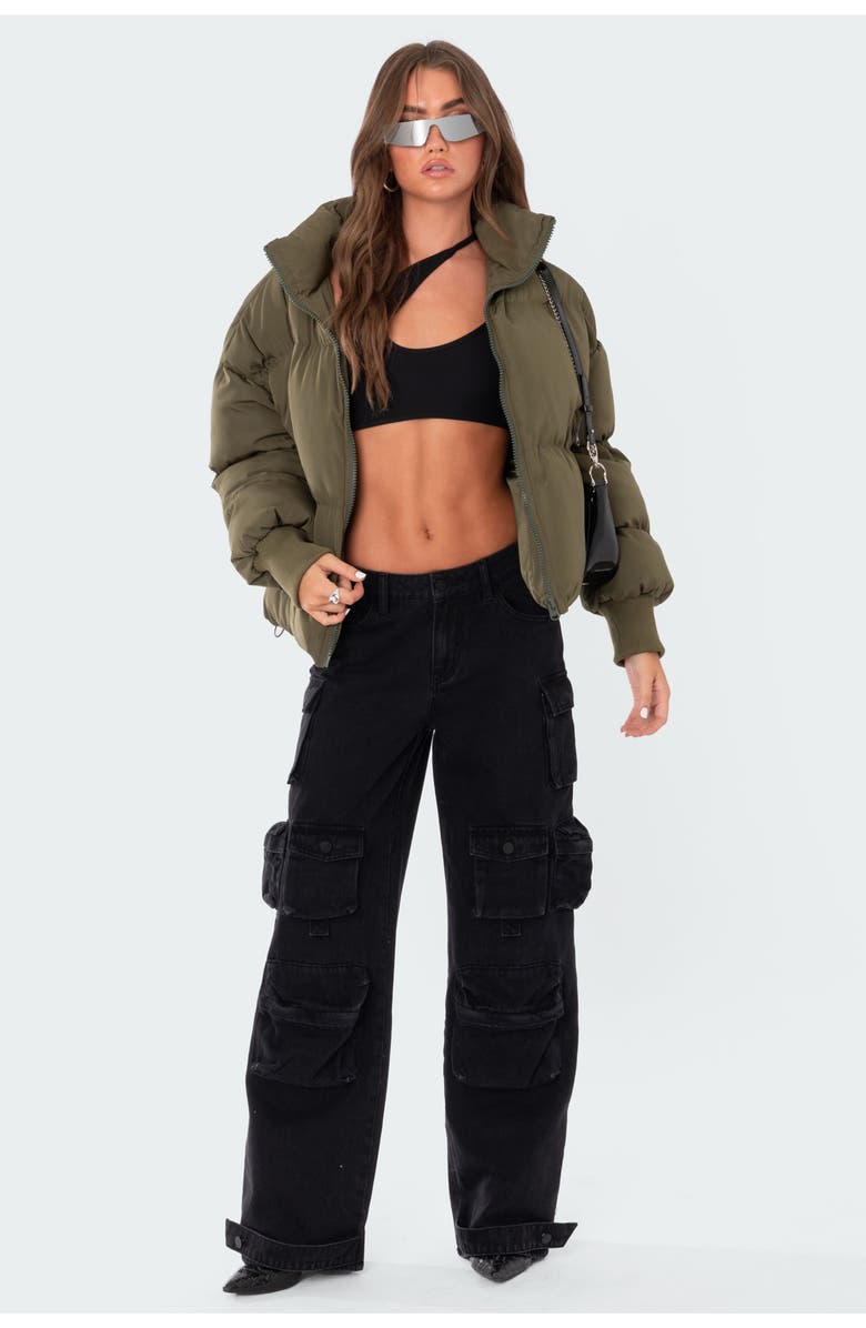 EDIKTED Oversize Cargo Jeans, Alternate, color, Black