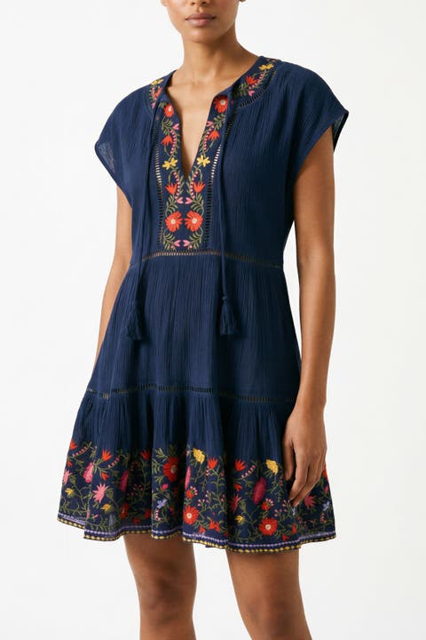 Gari Cotton Cover-up Cap Sleeve Dress