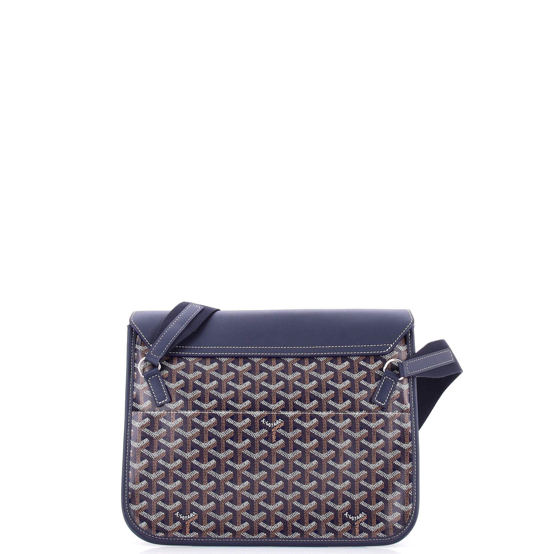 Pre-Owned Goyard Coursier Messenger Bag Coated Canvas and Leather, Alternate, color, Blue