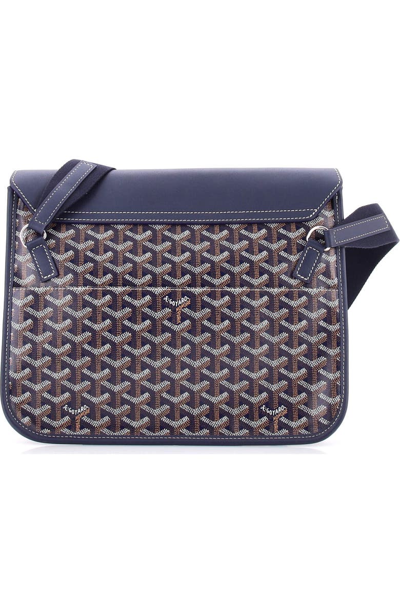 Pre-Owned Goyard Coursier Messenger Bag Coated Canvas and Leather, Alternate, color, Blue