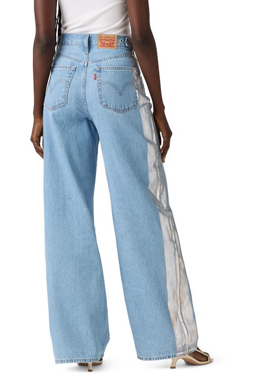 Levi's Cinch Metallic Side Stripe High Waist Baggy Wide Leg Jeans In Blue