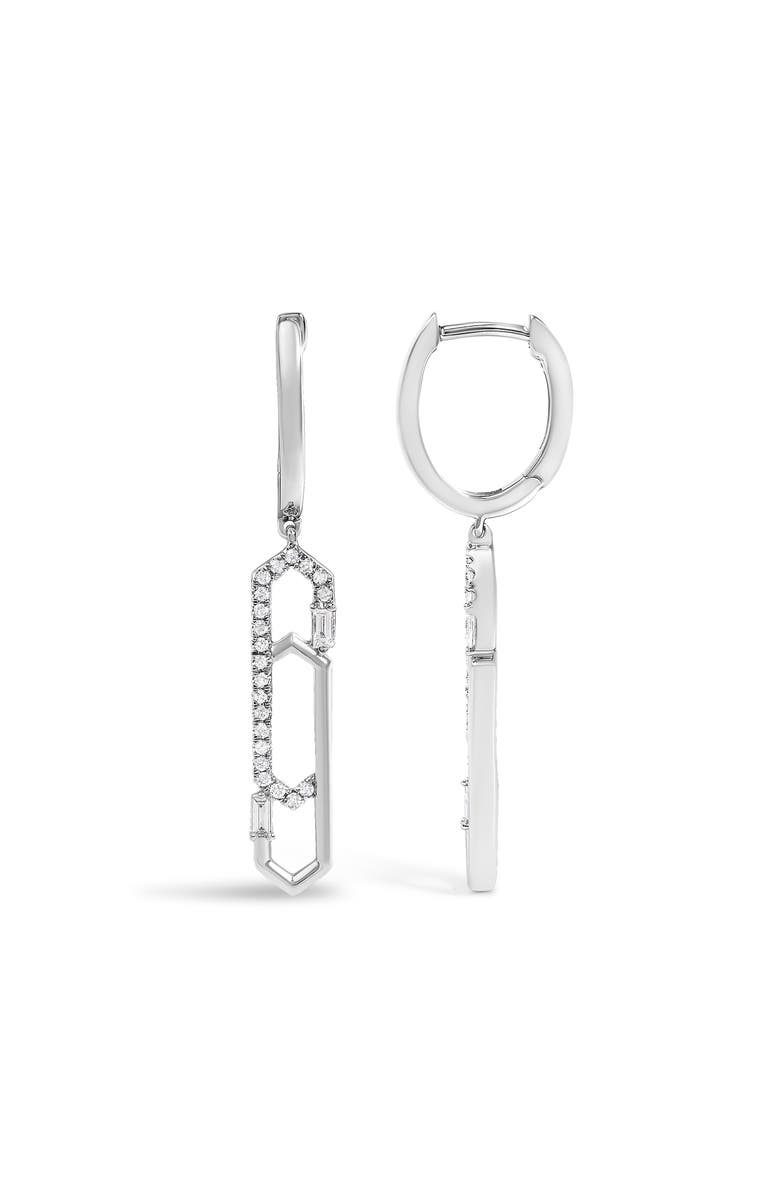 Haus of Brilliance 14K White Gold 1/4 Cttw Diamond Interlocking Paperclip Dangle Earrings, Alternate, color, White Gold