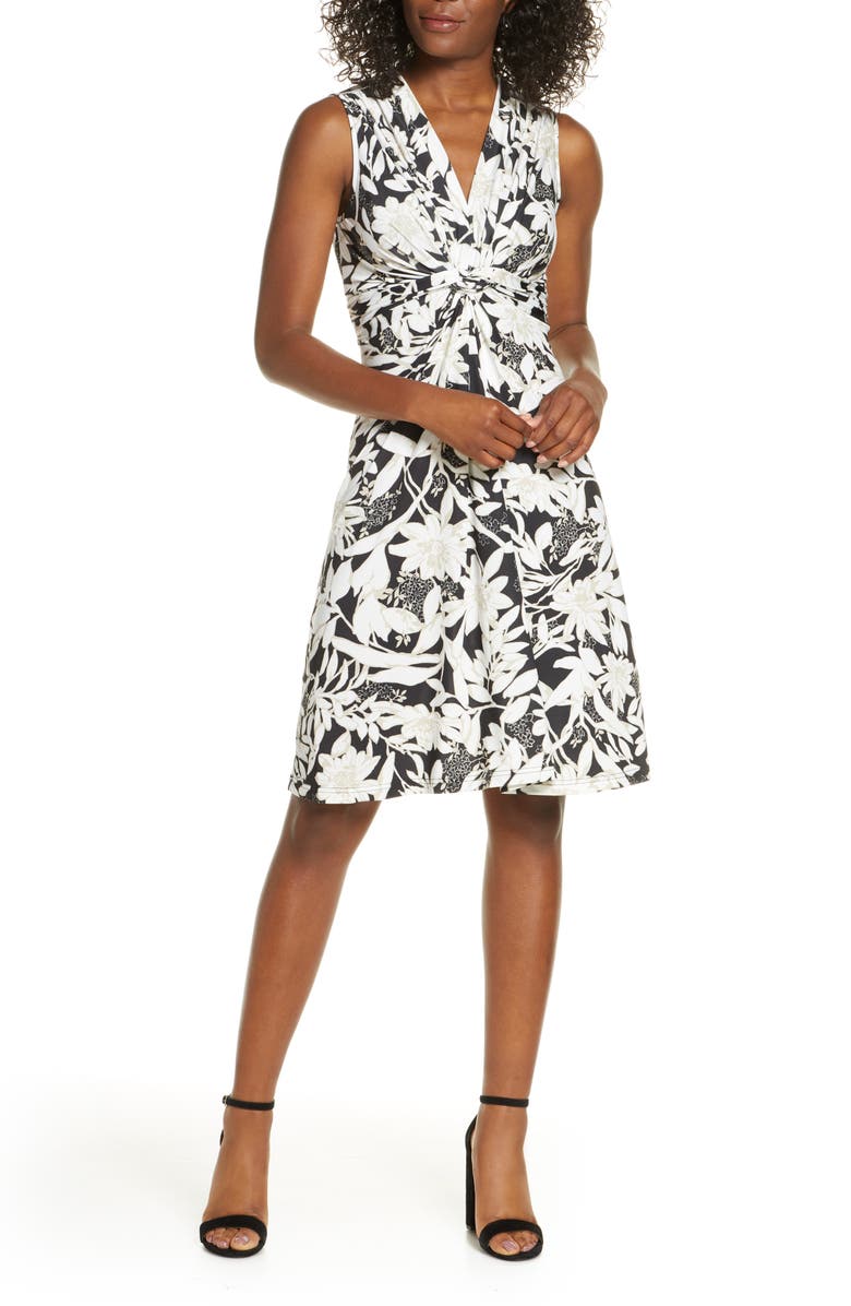 Ilse Jacobsen Floral Twist Front Knit Dress, Main, color,