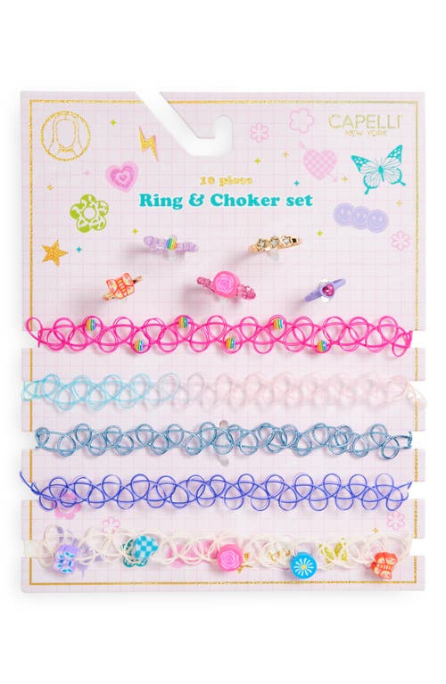 CAPELLI NEW YORK CAPELLI NEW YORK KIDS' ASSORTED 10-PACK CHOKER & RING SET 