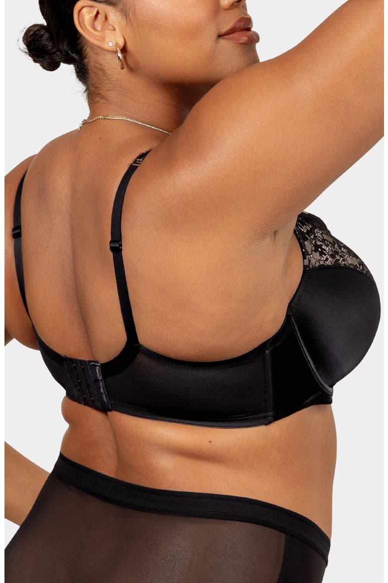 Tulip Lace Balconette Bra, Alternate, color, BLACK