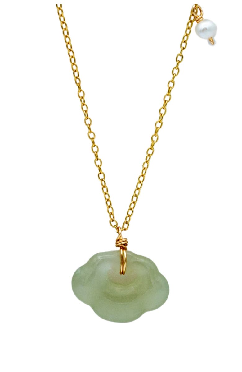 seree Cloud Green jade pendant necklace, Main, color, Light Green