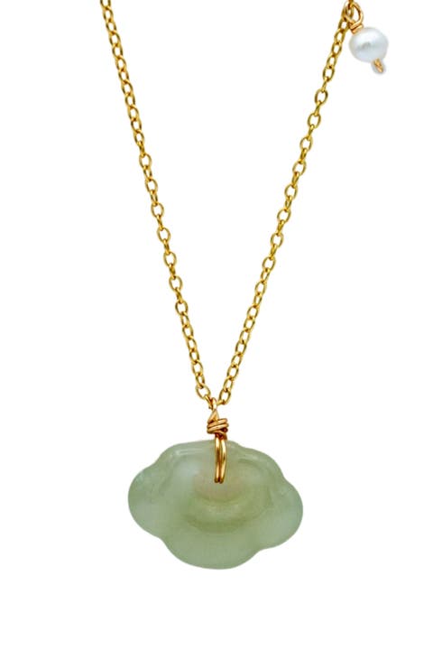 Cloud Green jade pendant necklace